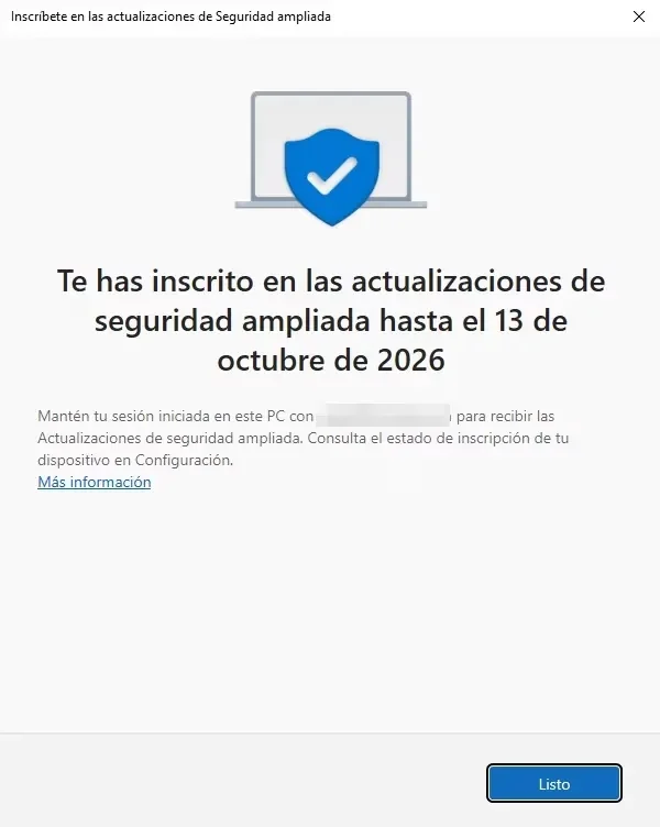 Blog-Com inscriure’s a les Actualitzacions de Seguretat Ampliada de Windows 10 (ESU)-4 Blog-Com inscriure’s a les Actualitzacions de Seguretat Ampliada de Windows 10 (ESU)-4